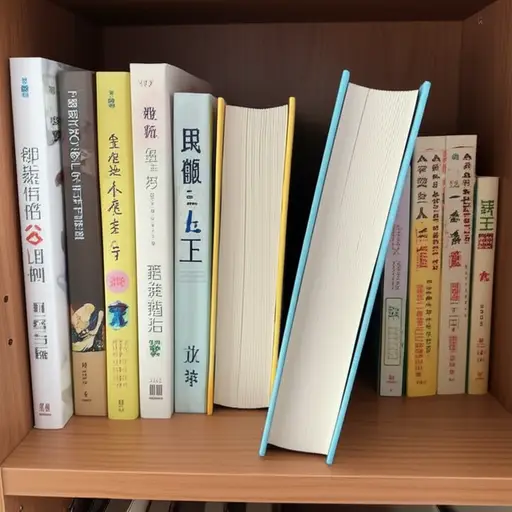 书架上的那本书向外凸出了一截。