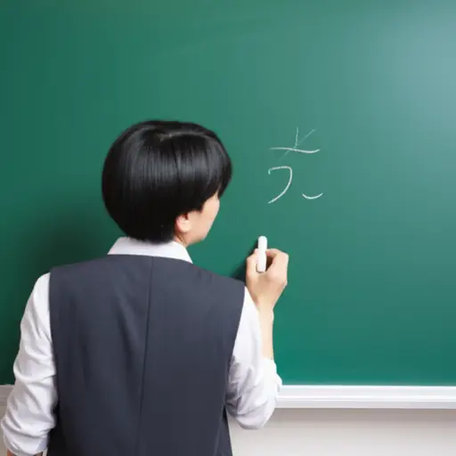 老师在黑板上写字。