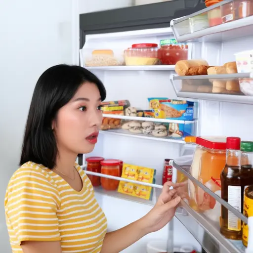 尽管知道不该吃零食，她还是抵挡不住诱惑打开了冰箱。