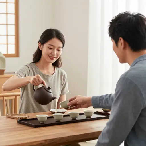 "你想喝点茶吗？" "好的，请给我来一点，谢谢。"