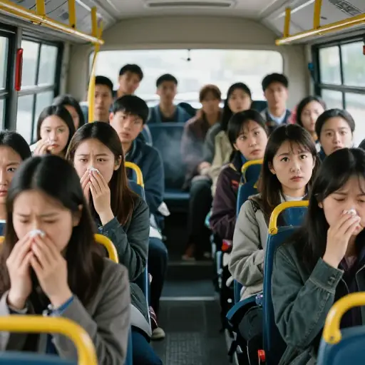 公交车上的人都在想那股臭味是从哪里来的。