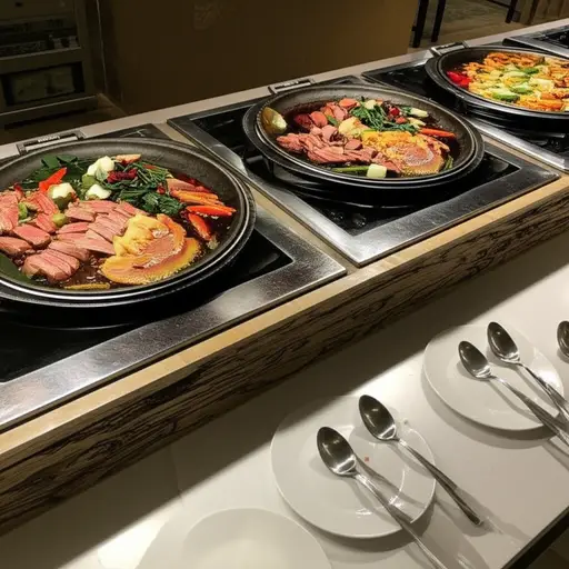 这家餐厅的自助餐包含中式、西式和日式料理。