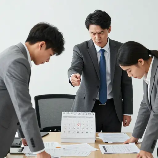 经理因为错过了截止日期而对团队大发雷霆。