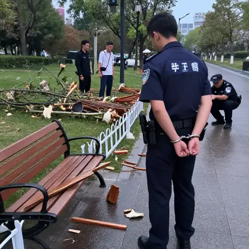 警方逮捕了那名故意破坏公园设施的歹徒。