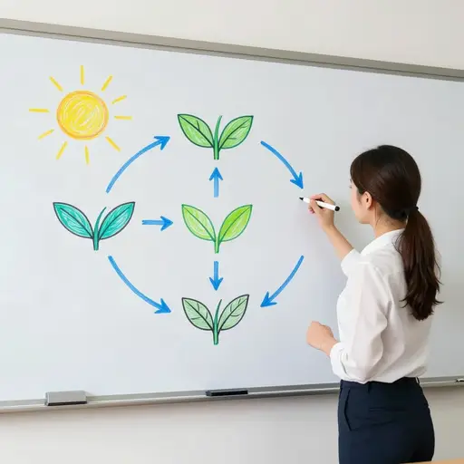 这张图清晰地解释了光合作用的过程。