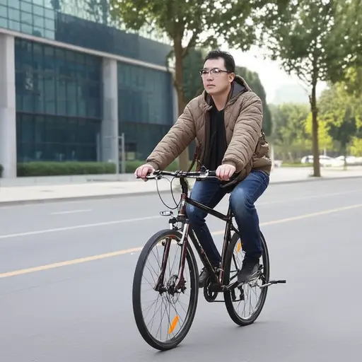 我爸爸经常骑自行车去上班。