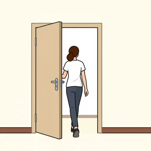 一位女士正在进入房间。