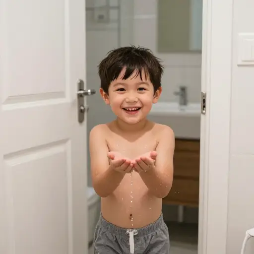 我弟弟经常忘记洗手。