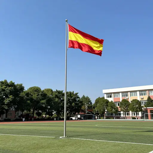 我们国家的国旗是红色和黄色的。
