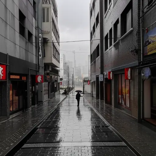 开始下雨了，我就撑开了伞。
