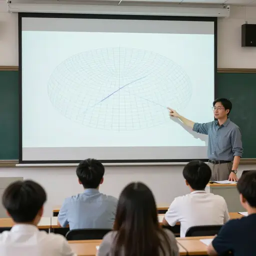 老师在课堂上对相对论进行了详细阐述。
