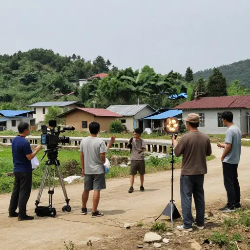电影摄制组在偏远村庄拍摄了几个场景。