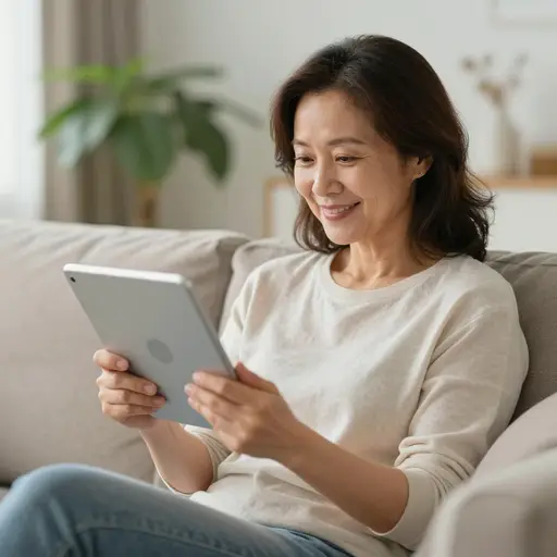我妈妈喜欢在网上看新闻。