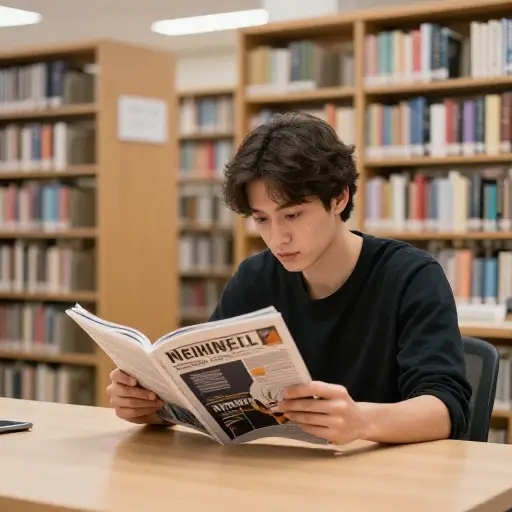 我经常去图书馆阅读最新的商业期刊。