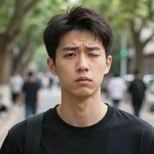 不戴眼镜，他的近视使他很难从远处认出人脸。