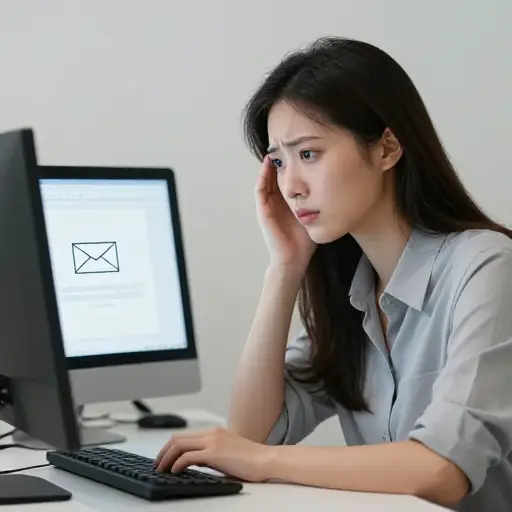她意识到向无响应的地址发送电子邮件是毫无意义的。