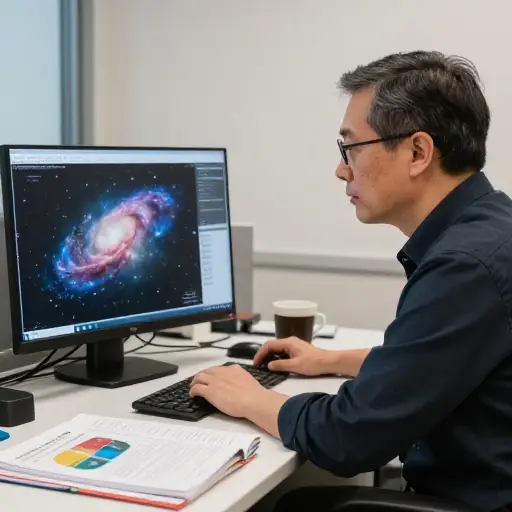 这位教授专注于研究天文学数据。