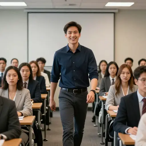 他有自信走进一个满是陌生人的房间并开始交谈。