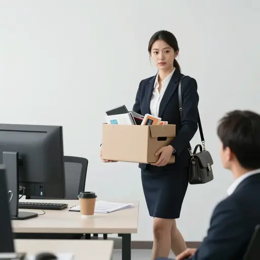 她走进办公室并辞职了。