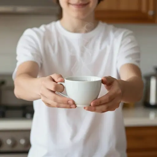 请给我一杯茶，我很想喝。