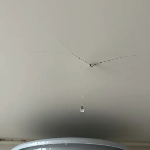 雨水正从屋顶的裂缝慢慢渗入。