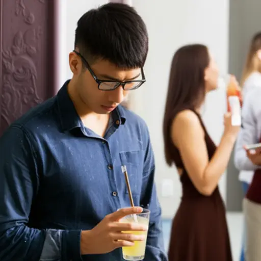 尽管他很有才华，但他性格内向，很少在聚会上发言。