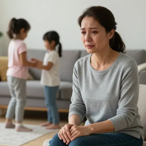 她为了女儿们的利益，忍住了眼泪，咽下了骄傲。