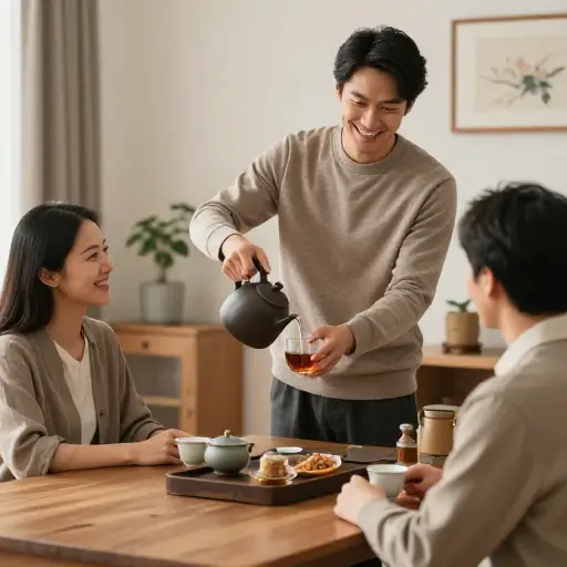 他特意让我们感到宾至如归。