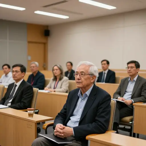 这位教授只参加那些最高端学术圈的研讨会。