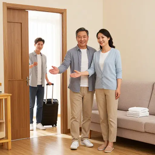 如果你在城里，我们很乐意让你住几天。