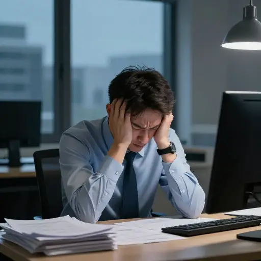 工作中的持续压力让他的生活变成了一种折磨。