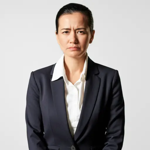 她皱眉头的样子暗示她不同意这个决定。