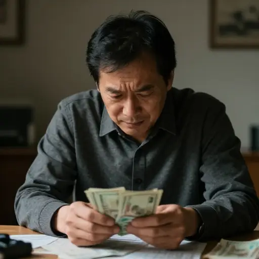 当他数钱时，一阵羞耻和恐惧袭向贝特霍尔德。