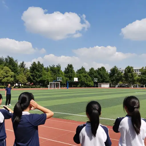 老师洪亮的声音即使在操场另一端也能听得清清楚楚。