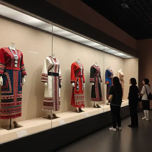 博物馆展示了各种传统部落服装的范例。