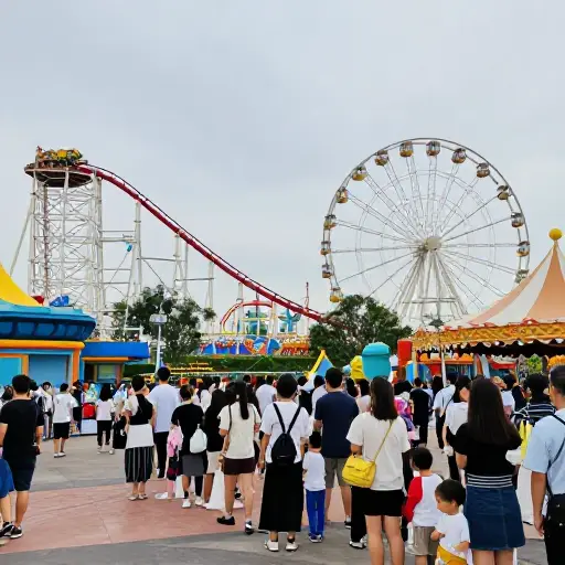 游乐园在节假日总是挤满了人。