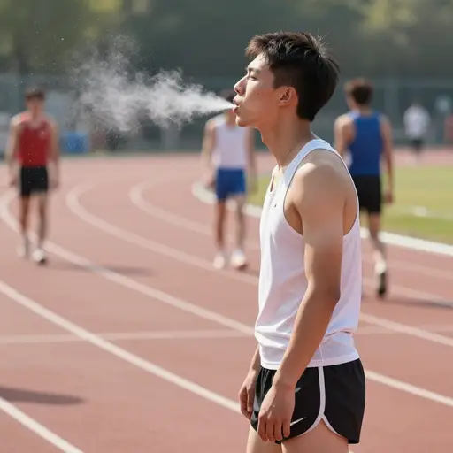 在比赛中，他设法吐得最远。