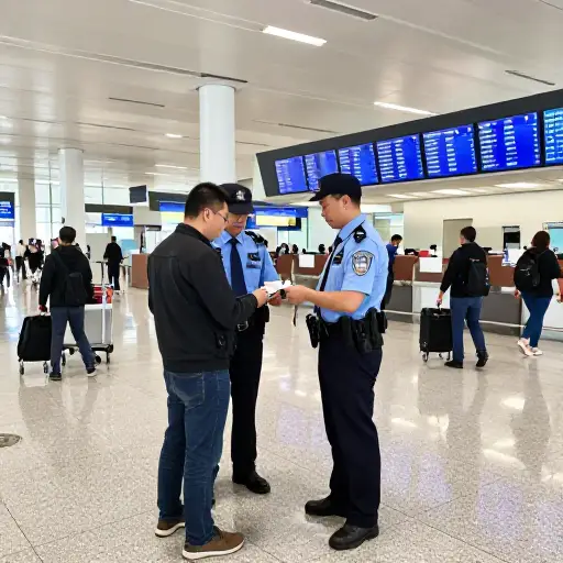 他在机场因为身份误认被警察拦下了。