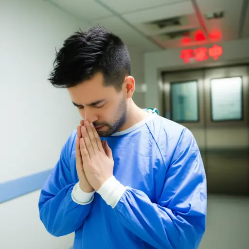 他在手术前为医生的智慧和技能祈祷。