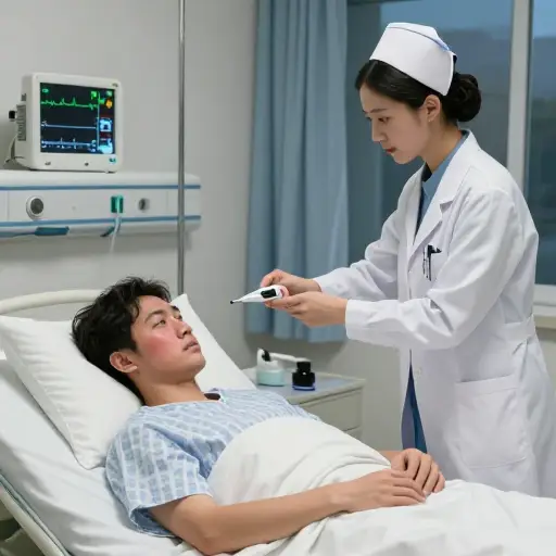 医生决定让那位高烧不退的病人住院治疗。