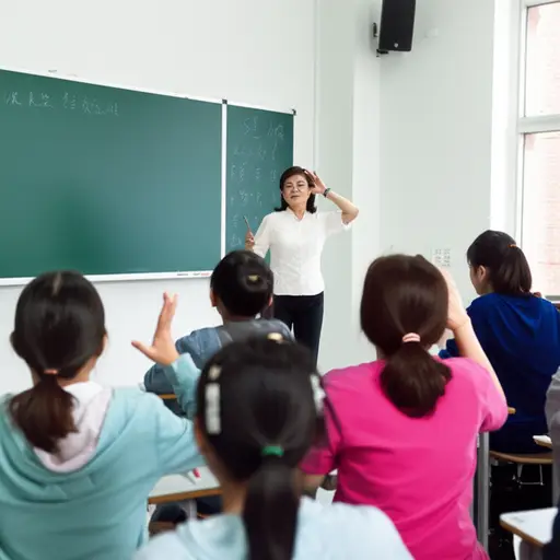 老师提醒学生们上课时要竖起耳朵听讲。