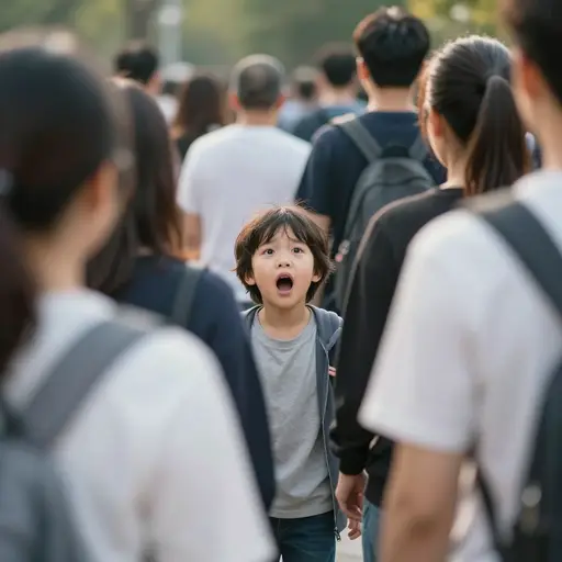 迷路的孩子大声呼救，直到有人听见。