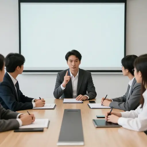 你就不能安静一点吗？我们正在开会呢。