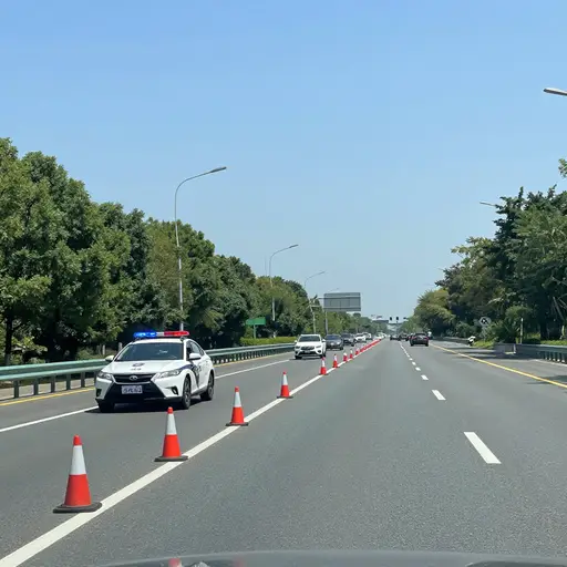 事故发生在高速公路出口附近。