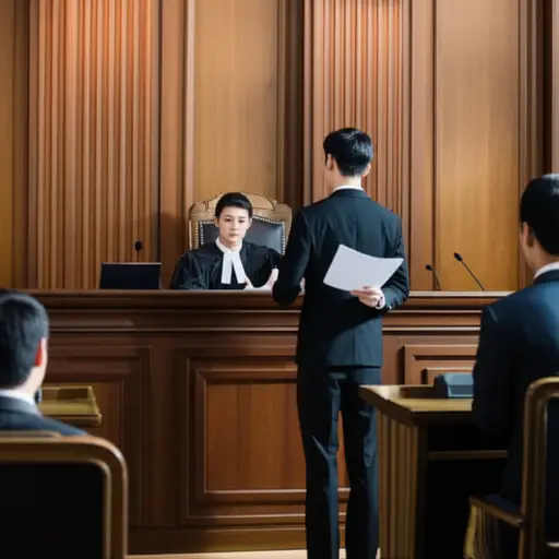 律师将在法庭上展示关键的文件证据。