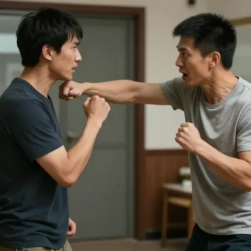 他在争吵中胡乱挥了一拳。