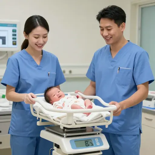 婴儿出生时重八磅半。