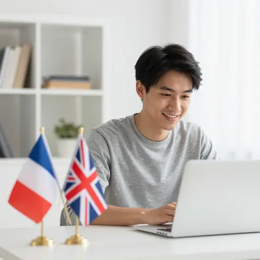 我法语和英语都很流利。