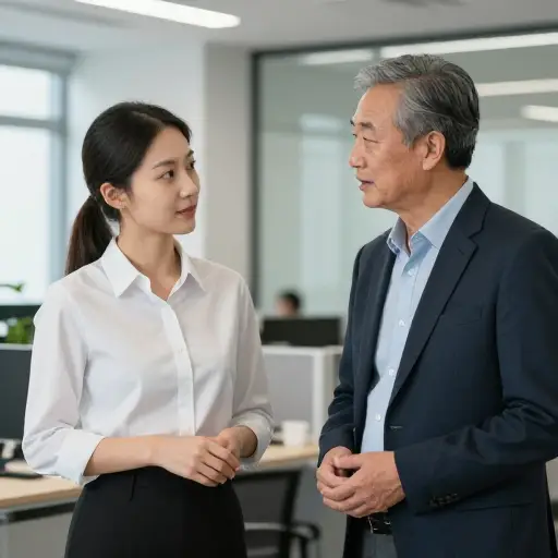 两位同事之间存在明显的年龄差距。