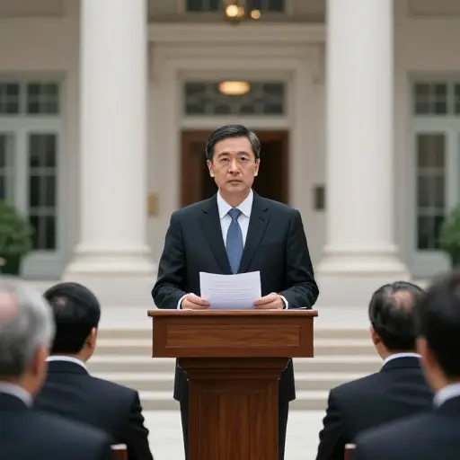 那位官员宣布了新的环境法规。